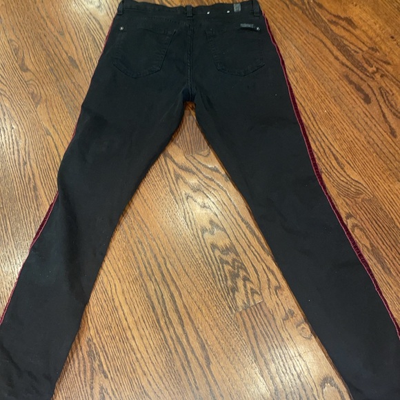 7 For All Man Kind Black Denim Jeans high waist ankle skinny - Picture 6 of 9